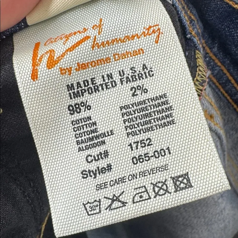 Citizens of Humanity Naomi Low Rise Flare Jeans 27 Blue Distressed Y2K Stretch